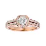 1 ctw Round Lab Grown Diamond Halo Engagement Ring