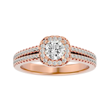 1 ctw Round Lab Grown Diamond Halo Engagement Ring
