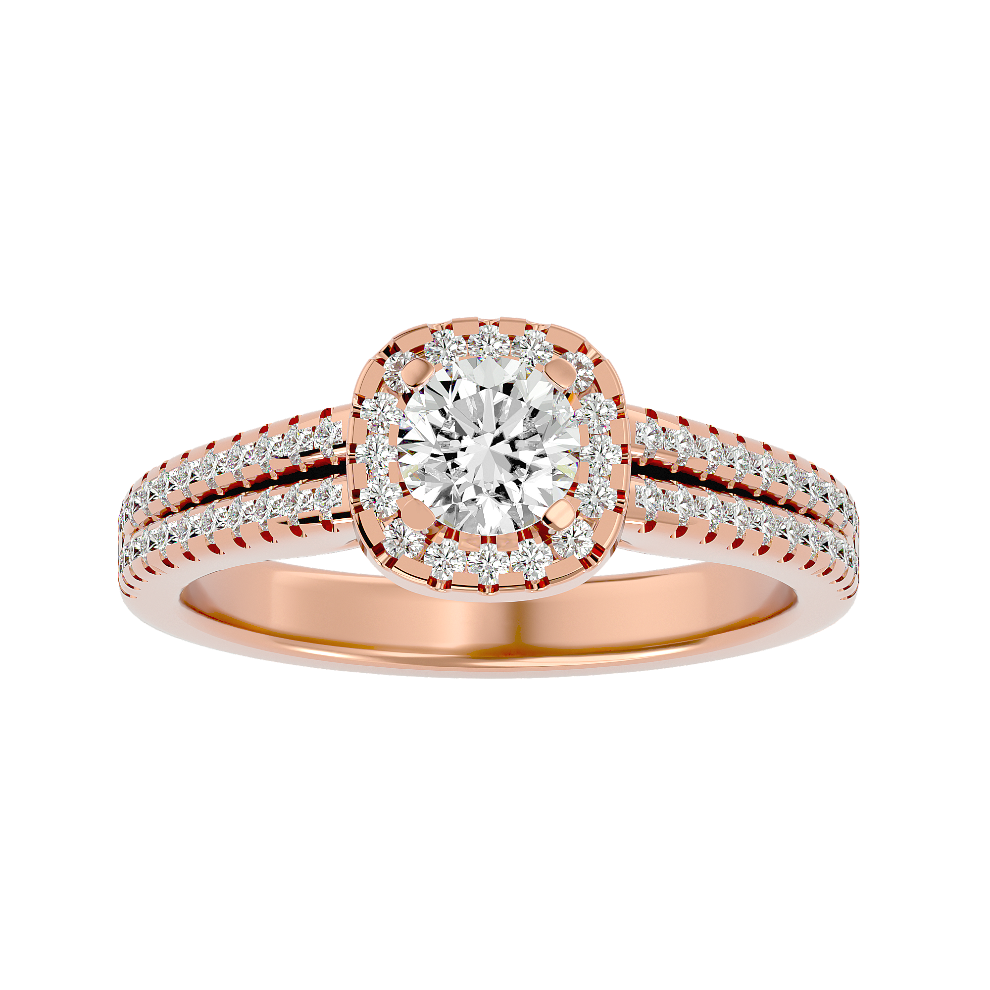 1 ctw Round Lab Grown Diamond Halo Engagement Ring