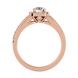 1 ctw Round Lab Grown Diamond Halo Engagement Ring