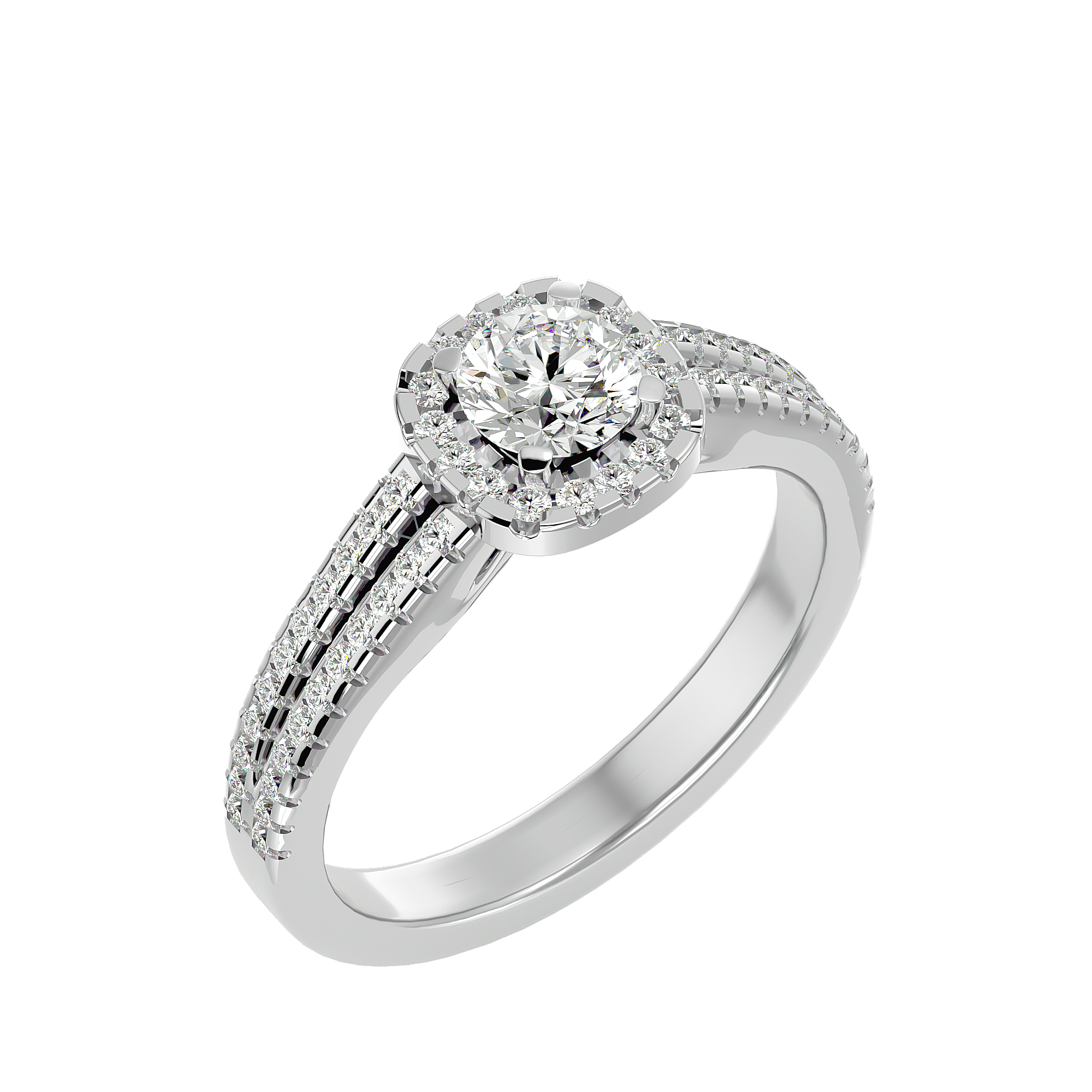 1 ctw Round Lab Grown Diamond Halo Engagement Ring