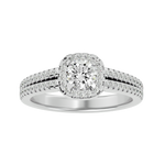 1 ctw Round Lab Grown Diamond Halo Engagement Ring