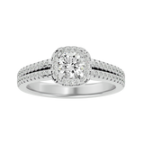 1 ctw Round Lab Grown Diamond Halo Engagement Ring