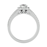 1 ctw Round Lab Grown Diamond Halo Engagement Ring