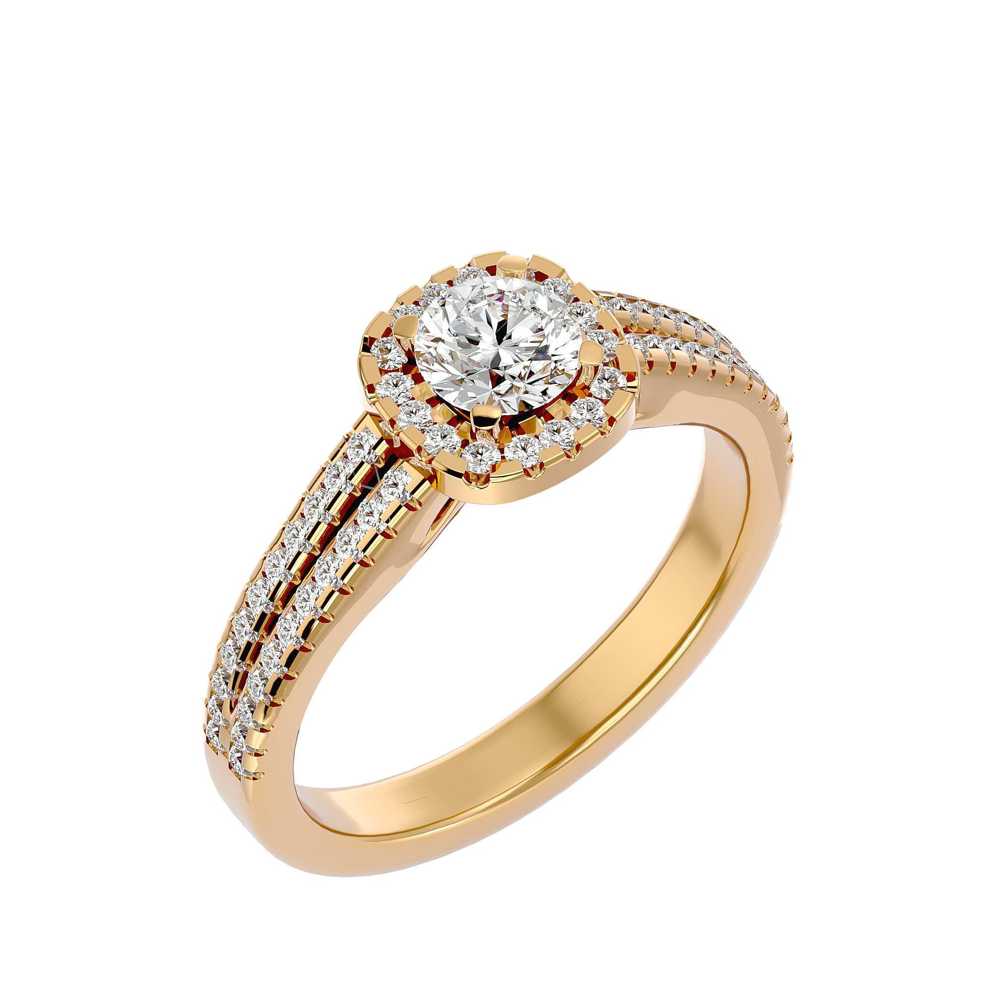 1 ctw Round Lab Grown Diamond Halo Engagement Ring