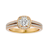 1 ctw Round Lab Grown Diamond Halo Engagement Ring