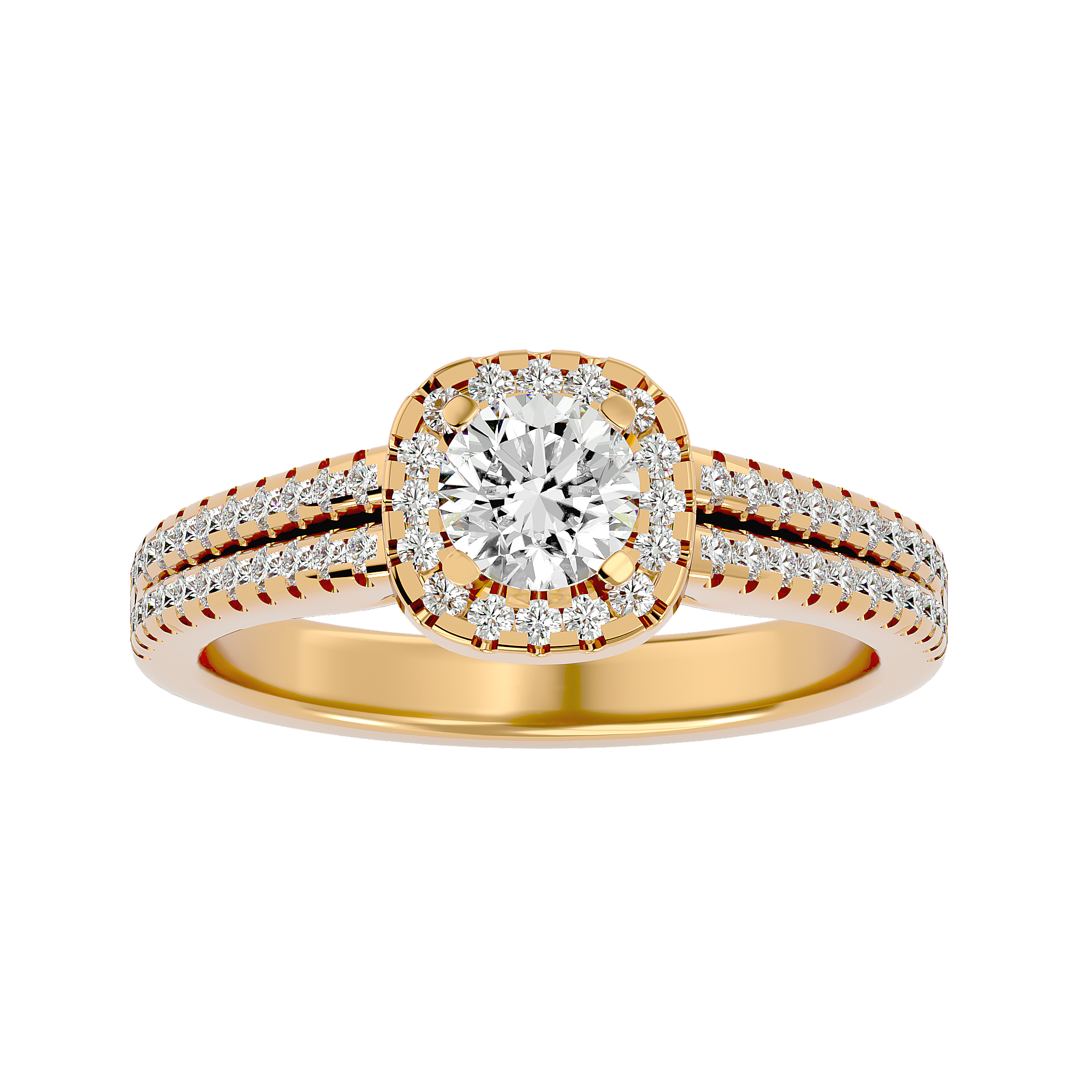 1 ctw Round Lab Grown Diamond Halo Engagement Ring