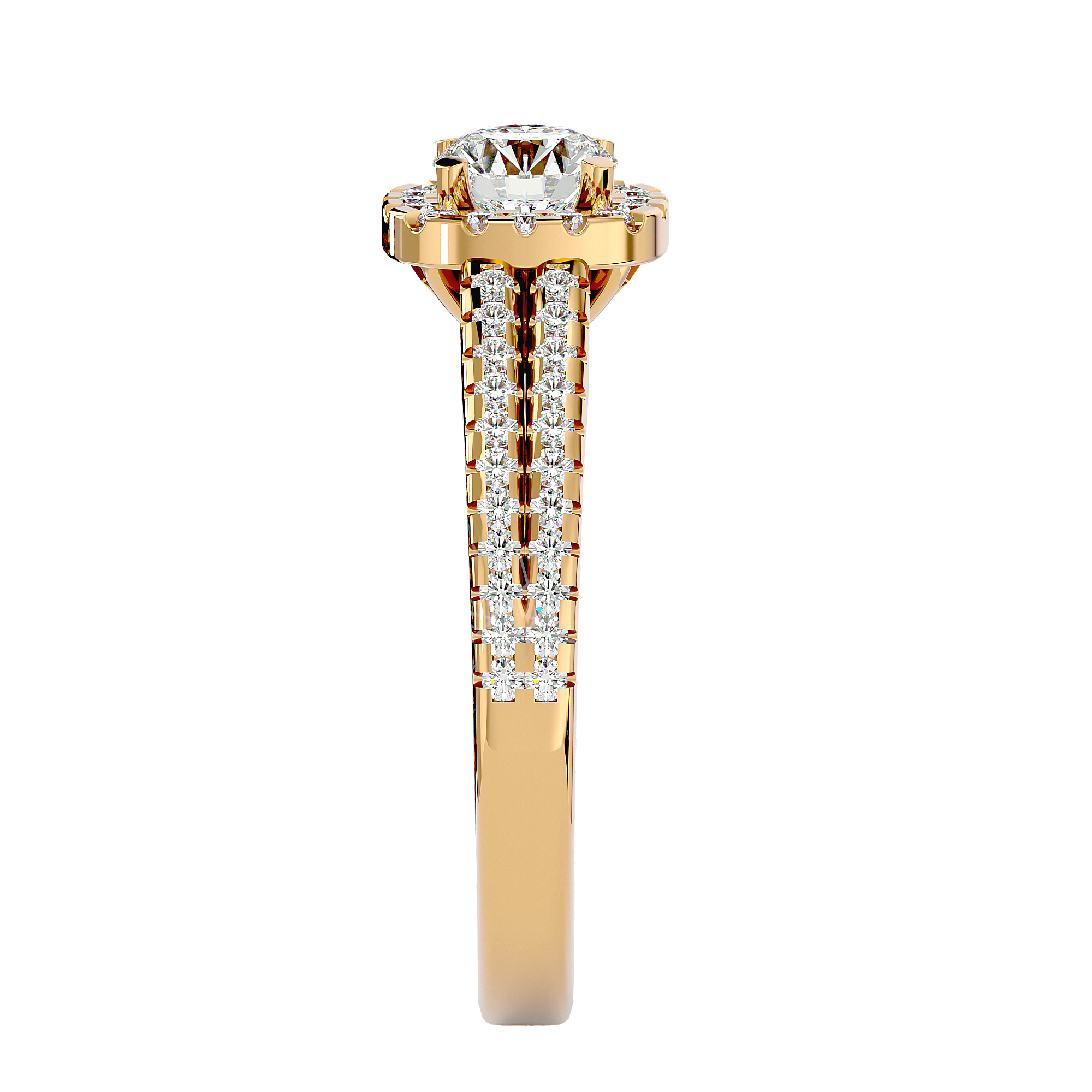 1 ctw Round Lab Grown Diamond Halo Engagement Ring