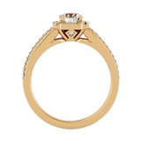 1 ctw Round Lab Grown Diamond Halo Engagement Ring