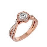 1 ctw Round Lab Grown Diamond Halo Engagement Ring