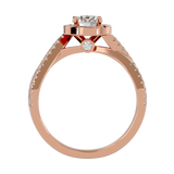 1 ctw Round Lab Grown Diamond Halo Engagement Ring