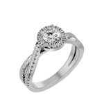 1 ctw Round Lab Grown Diamond Halo Engagement Ring