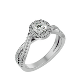 1 ctw Round Lab Grown Diamond Halo Engagement Ring