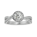1 ctw Round Lab Grown Diamond Halo Engagement Ring