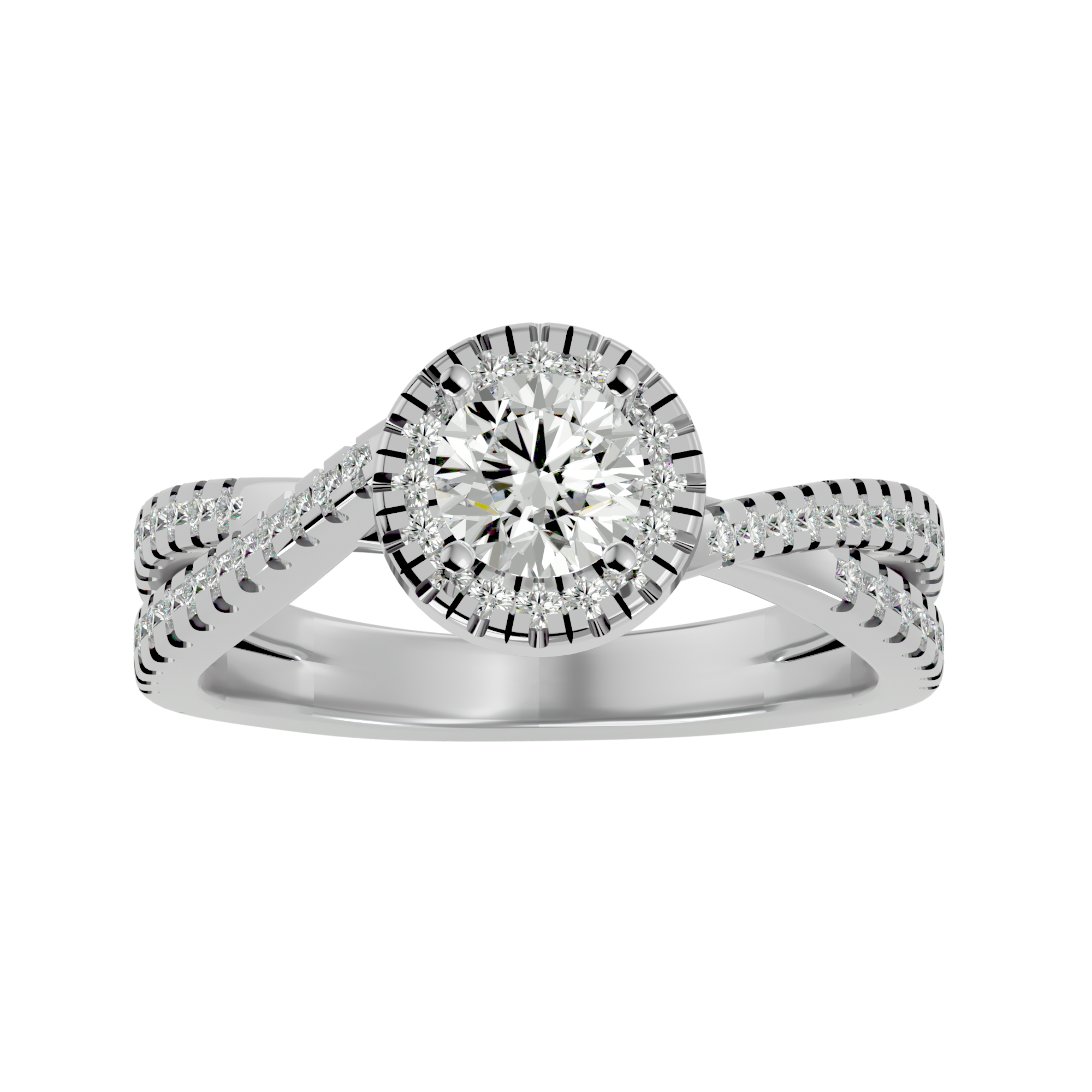1 ctw Round Lab Grown Diamond Halo Engagement Ring