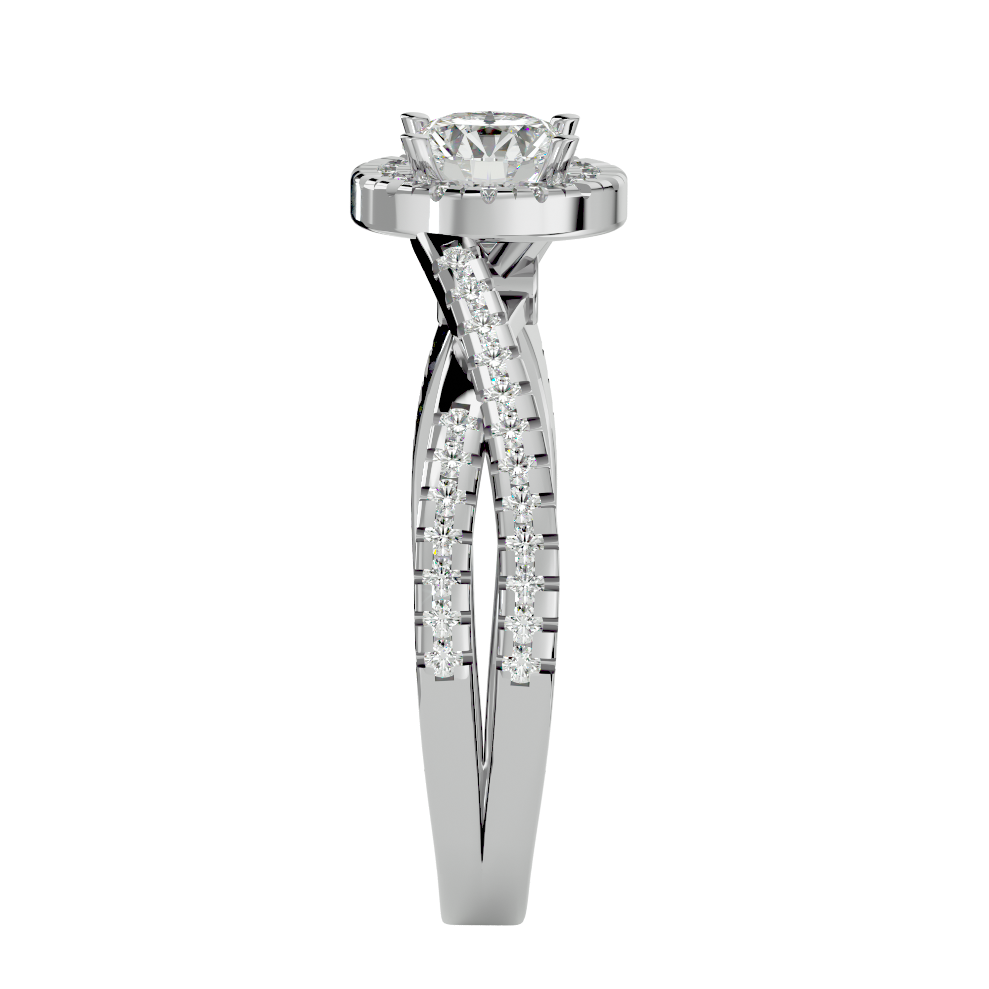 1 ctw Round Lab Grown Diamond Halo Engagement Ring