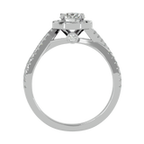 1 ctw Round Lab Grown Diamond Halo Engagement Ring