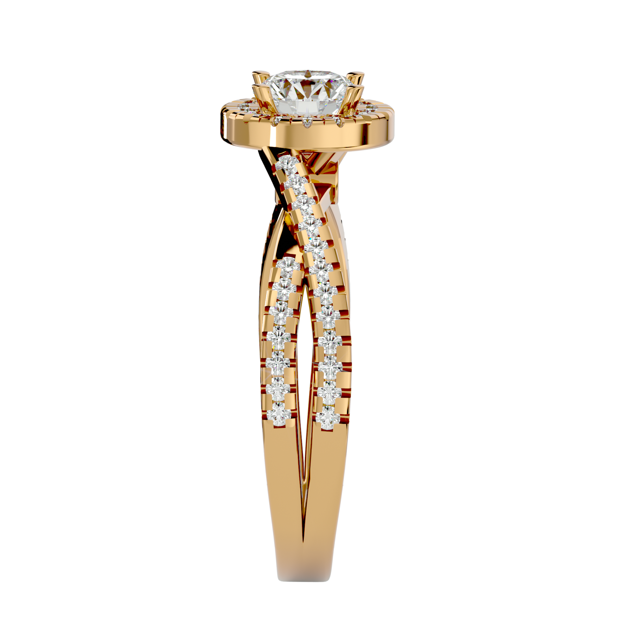 1 ctw Round Lab Grown Diamond Halo Engagement Ring