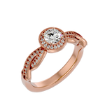 7/8 ctw Round Lab Grown Diamond Halo Engagement Ring