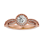 7/8 ctw Round Lab Grown Diamond Halo Engagement Ring