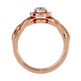 7/8 ctw Round Lab Grown Diamond Halo Engagement Ring