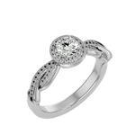 7/8 ctw Round Lab Grown Diamond Halo Engagement Ring