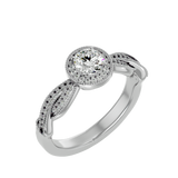 7/8 ctw Round Lab Grown Diamond Halo Engagement Ring