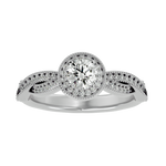 7/8 ctw Round Lab Grown Diamond Halo Engagement Ring