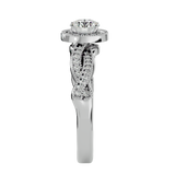 7/8 ctw Round Lab Grown Diamond Halo Engagement Ring