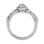 7/8 ctw Round Lab Grown Diamond Halo Engagement Ring