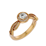 7/8 ctw Round Lab Grown Diamond Halo Engagement Ring