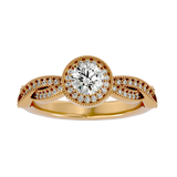 7/8 ctw Round Lab Grown Diamond Halo Engagement Ring