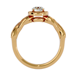 7/8 ctw Round Lab Grown Diamond Halo Engagement Ring
