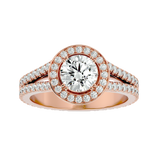 1 7/8 ctw Round Lab Grown Diamond Halo Engagement Ring