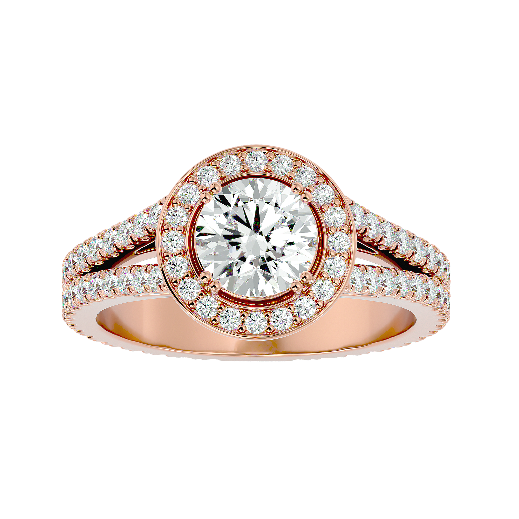 1 7/8 ctw Round Lab Grown Diamond Halo Engagement Ring
