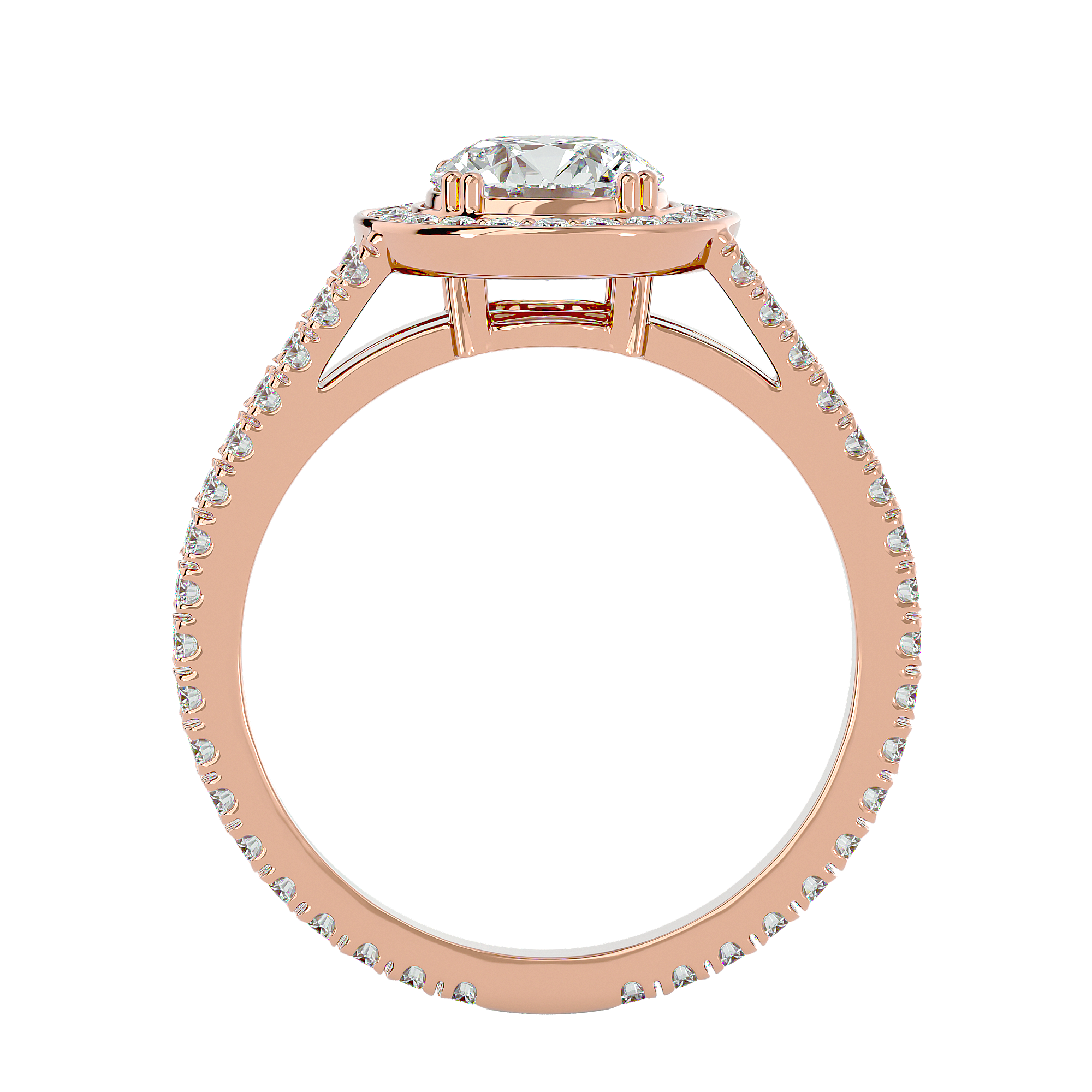 1 7/8 ctw Round Lab Grown Diamond Halo Engagement Ring