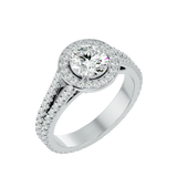 1 7/8 ctw Round Lab Grown Diamond Halo Engagement Ring
