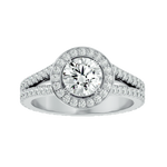 1 7/8 ctw Round Lab Grown Diamond Halo Engagement Ring