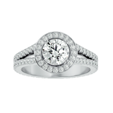 1 7/8 ctw Round Lab Grown Diamond Halo Engagement Ring