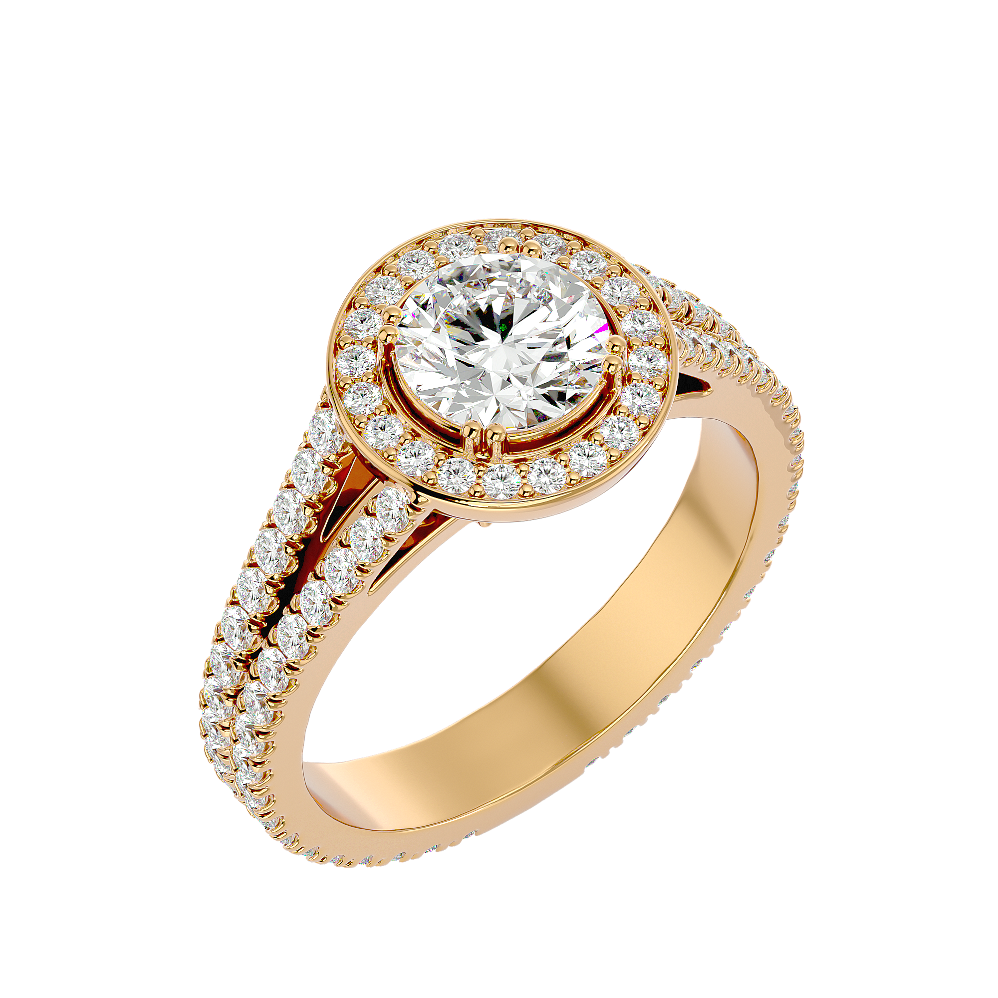 1 7/8 ctw Round Lab Grown Diamond Halo Engagement Ring
