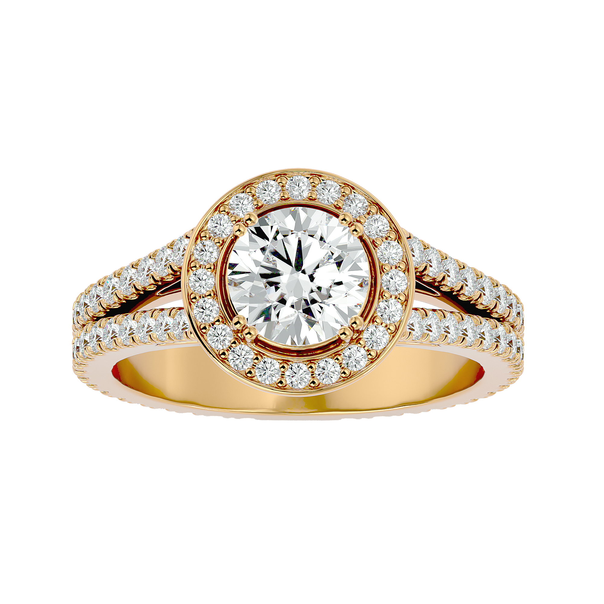 1 7/8 ctw Round Lab Grown Diamond Halo Engagement Ring