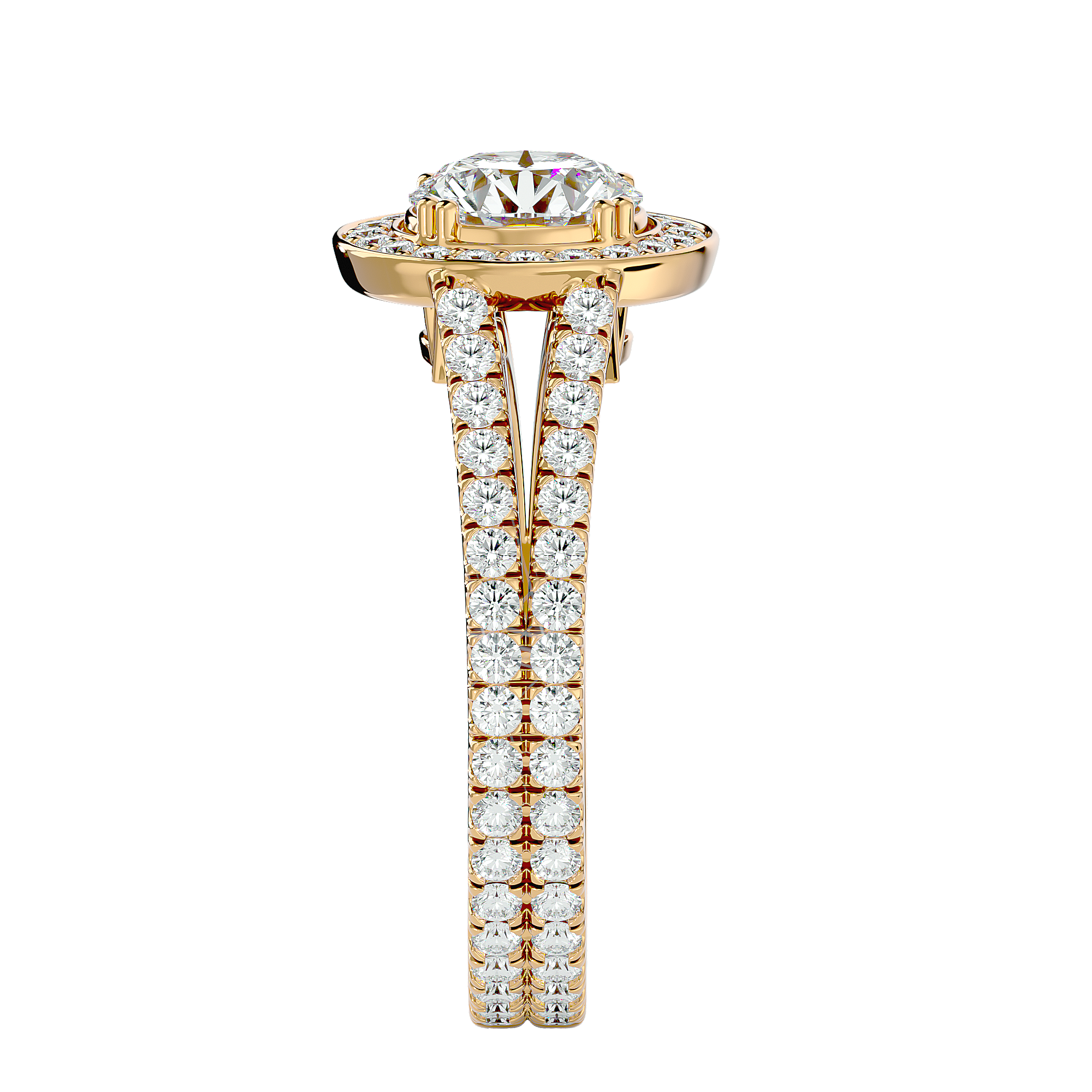 1 7/8 ctw Round Lab Grown Diamond Halo Engagement Ring