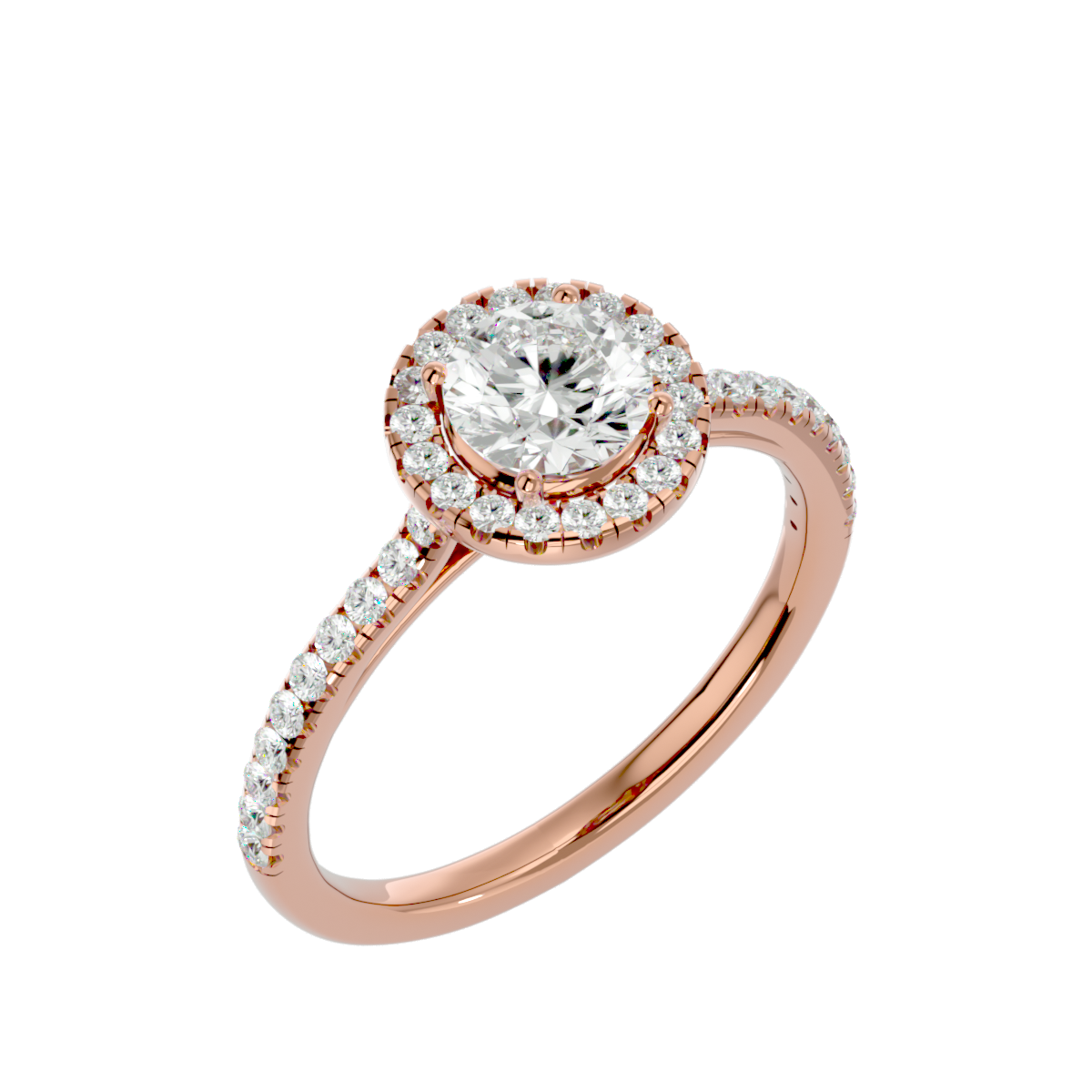 1 1/3 ctw Round Lab Grown Diamond Halo Engagement Ring