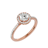 1 1/3 ctw Round Lab Grown Diamond Halo Engagement Ring