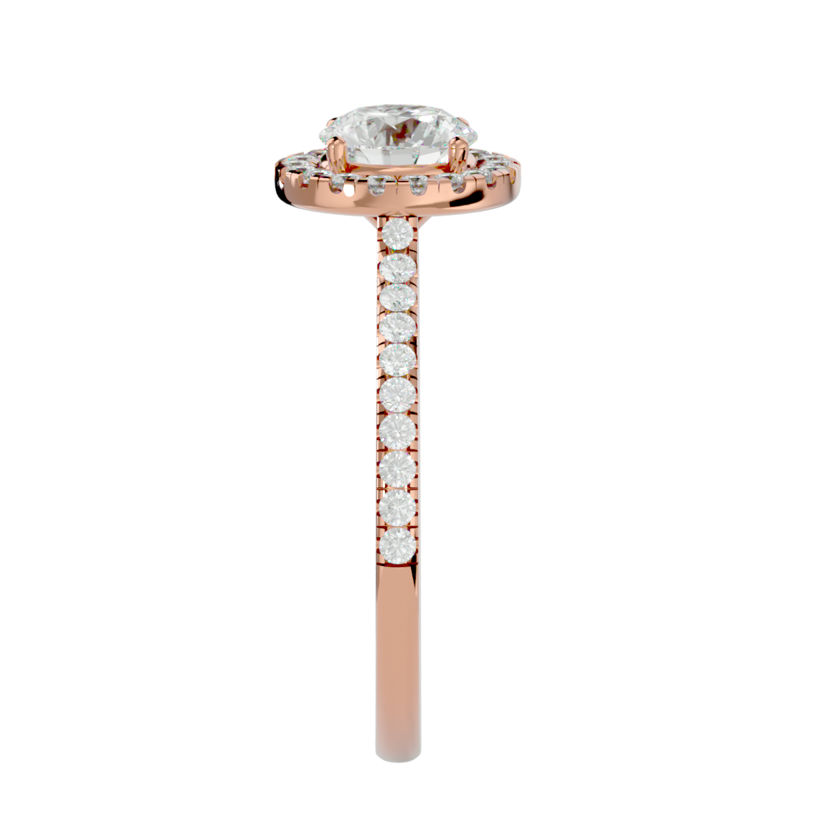 1 1/3 ctw Round Lab Grown Diamond Halo Engagement Ring