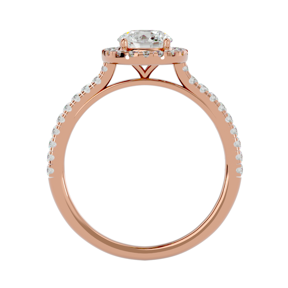 1 1/3 ctw Round Lab Grown Diamond Halo Engagement Ring