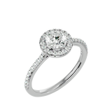 1 1/3 ctw Round Lab Grown Diamond Halo Engagement Ring