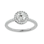 1 1/3 ctw Round Lab Grown Diamond Halo Engagement Ring