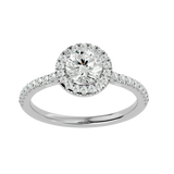 1 1/3 ctw Round Lab Grown Diamond Halo Engagement Ring