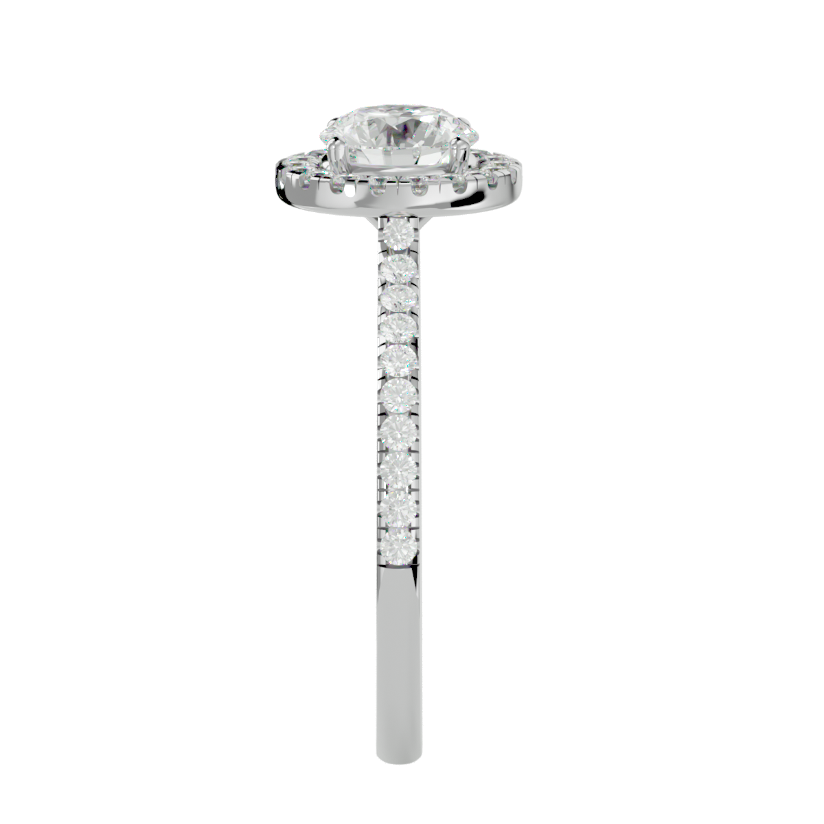 1 1/3 ctw Round Lab Grown Diamond Halo Engagement Ring